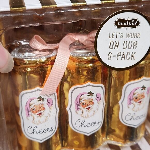 NWT Mudpie "Let's Work on Our 6pk" Ornament - Picture 3 of 3